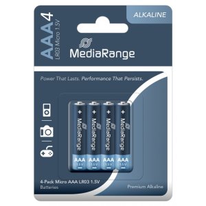 Baterie MEDIARANGE Premium Alkaine, Micro, LR03, 1,5V, blister, 4 szt.