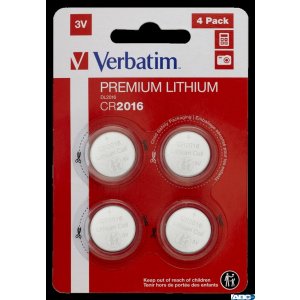 Baterie VERBATIM LITHIUM CR2016 3V BLISTER 4szt. 49531