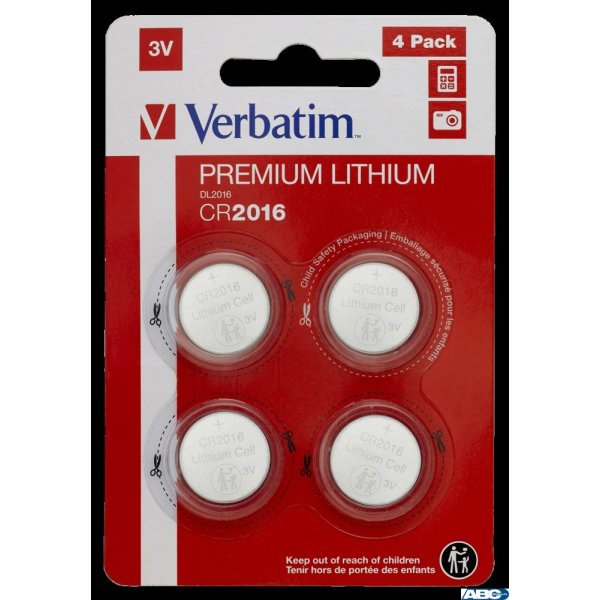 Baterie VERBATIM LITHIUM CR2016 3V BLISTER 4szt. 49531
