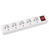 Przedłużacz OFFICE PRODUCTS, 5 gniazd, 5m, z uziemieniem i wyłącznikiem, biały