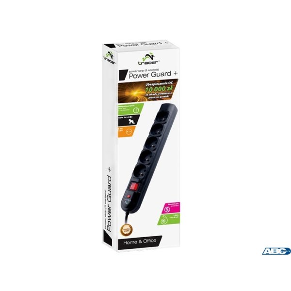 Listwa zasilająca TRACER PowerGuard 1.8m 5 gniazd TRALIS30406