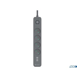 Listwa zasilająca antyprzepięciowa TRACER Power Line +  mobile ready 1.5 m (4 gniazd  +  3 USB A, 5v, 2,4A) TRALIS46254 TRALIS47027