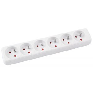 Przedłużacz OFFICE PRODUCTS, 6 gniazd, 5m, z uziemieniem, biały