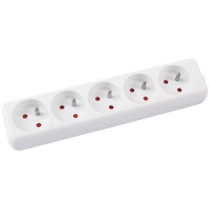 Przedłużacz OFFICE PRODUCTS, 5 gniazd, 1,5m, z uziemieniem, biały
