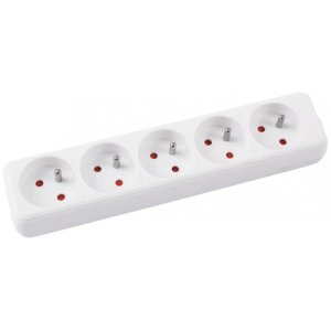 Przedłużacz OFFICE PRODUCTS, 5 gniazd, 5m, z uziemieniem, biały