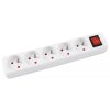 Przedłużacz OFFICE PRODUCTS, 5 gniazd, 1,5m, z uziemieniem i wyłącznikiem, biały