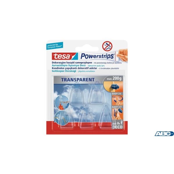Plastry samop. 8szt.+Haczyki 5szt.TESA POWERSTRIPS Deco 58900-00017-0