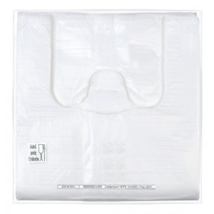 Reklamówka SARANTIS, HDPE, średnia, 30 / 8 / 55 cm, 11 mikr., 200 szt., biała