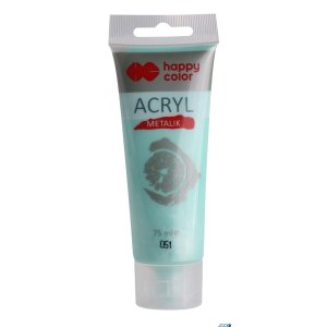 Farba akrylowa 75ml, miętowy metalik, Happy Color HA 7370 0075-051