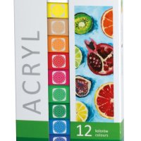 Farba akrylowa zestaw 12 kolorów x 12 ml, Happy Color HA 7370 0012-K12