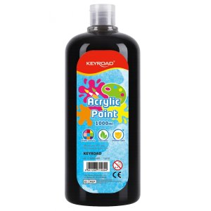 Farba akrylowa KEYROAD, 1000ml, butelka, czarna