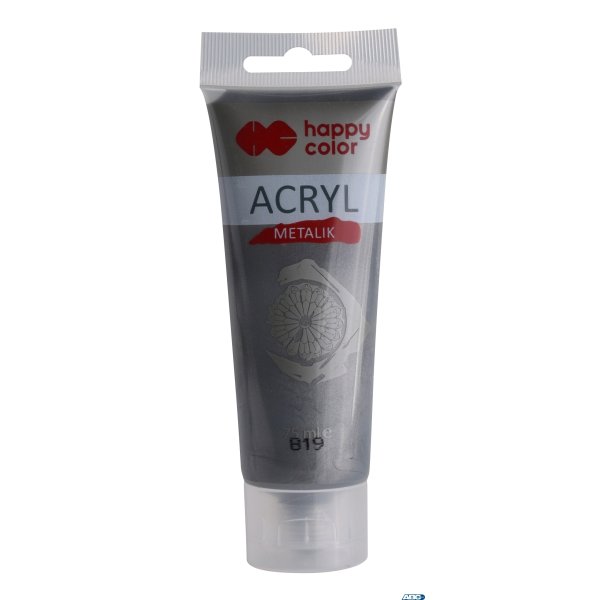 Farba akrylowa 75ml, czarne srebro, Happy Color HA 7370 0075-819