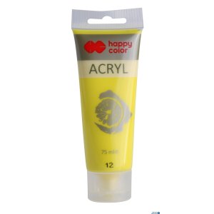 Farba akrylowa 75ml, cytrynowy, Happy Color HA 7370 0075-12