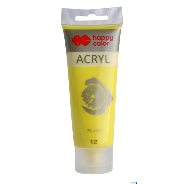 Farba akrylowa 75ml, cytrynowy, Happy Color HA 7370 0075-12