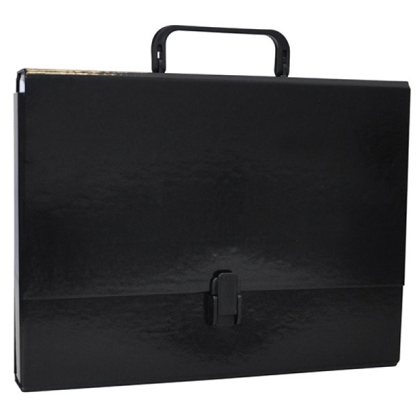 Teczka-pudełko OFFICE PRODUCTS, PP, A4/5cm, z rączką i zamkiem, czarna