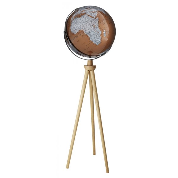 Globus TROIKA Sputnik, na stojaku, śr. 43cm, wys. 1,40m, brązowo-srebrny