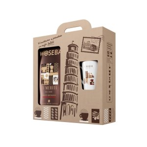 Zestaw kawa WOSEBA TI MERITI, GUSTO RAFFIANTO, ziarnista, 1000g  +  kubek 320ml
