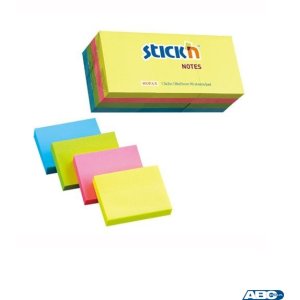 Bloczek STICKN 38x51mm mix neonowy 12 bloczków x 100 kartek 21532