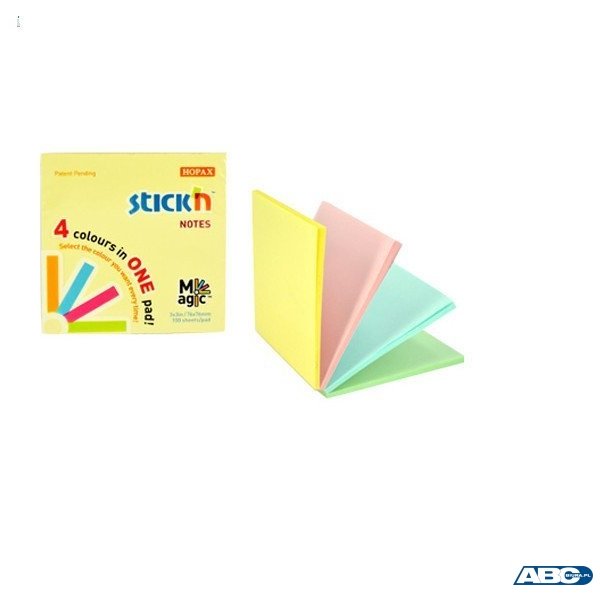 Bloczek STICKN MAGIC PAD 76x76mm pastel mix kolorów 21574