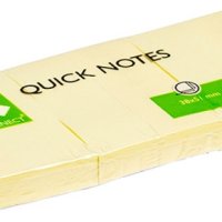 Bloczek samoprzylepny Q-CONNECT, 38x51mm, 3x100 kart., jasnożółty