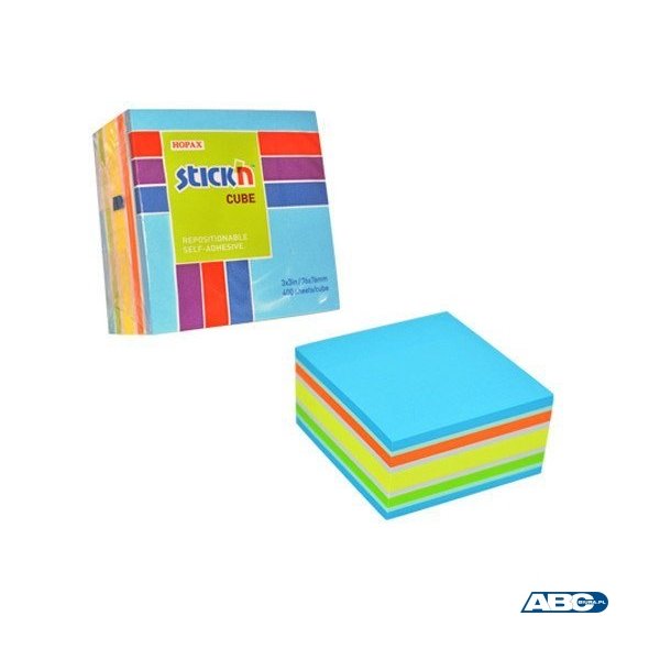 Bloczek STICKN 76x76mm 400k mix niebieski/zielony 21538