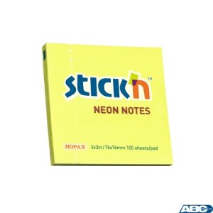 Bloczek STICKN 76x76mm żółty neonowy 100k 21133 STICKN