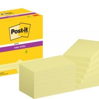 Karteczki samoprzylepne POST-IT® Super Sticky (655-S), 127x76mm, 12x90 kartek, jaskrawo żółte