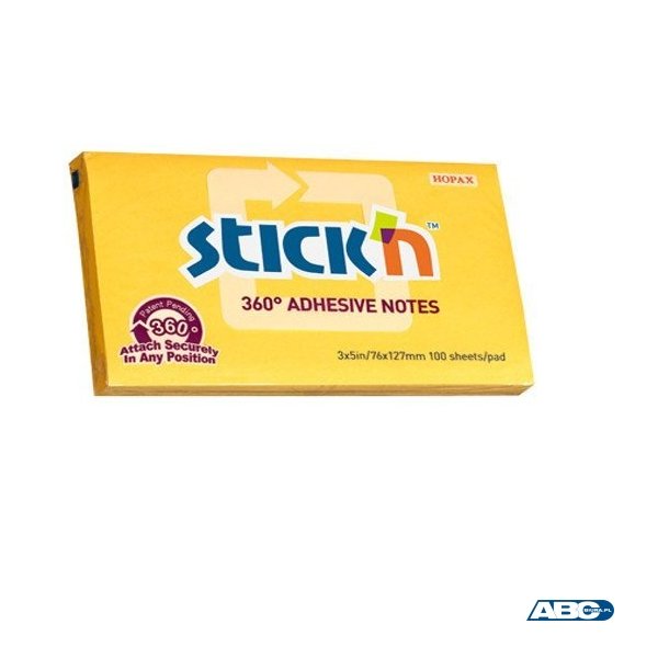 Bloczek STICKN 127x76mm 360stopni ciemno zółty 21555