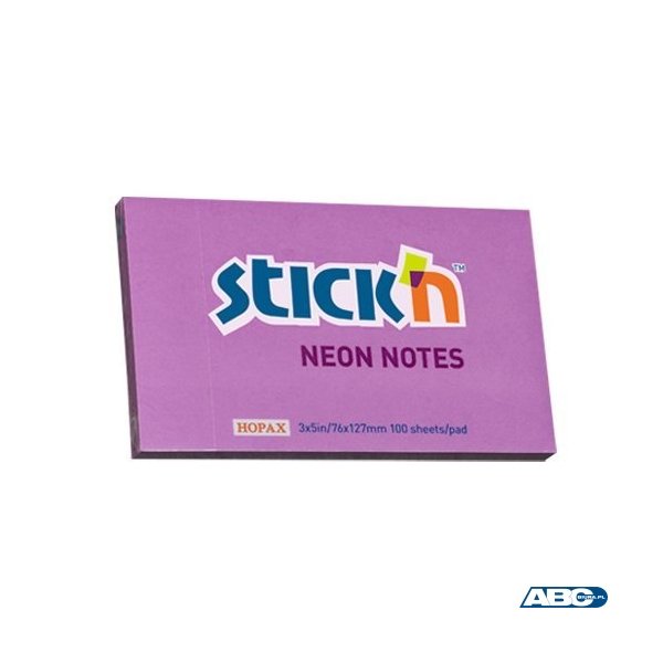 Bloczek STICKN 127x76mm fioletowy neonowy 100k 21214 STICKN