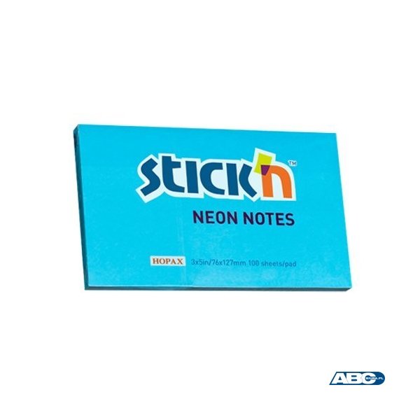 Bloczek_STICKN 127x76mm niebieski neonowy 100k 21100k 213 STICKN