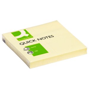 Bloczek samoprzylepny Q-CONNECT, 76x76mm, 1x100 kart., jasnożółty
