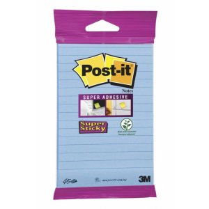 Karteczki samoprzylepne POST-IT® Super sticky, (6844-L-NB), 152x102mm, 45 kart., zawieszka, niebieskie