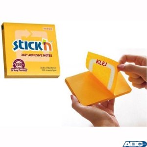 Bloczek STICKN 76x76mm 360stopni ciemnożółty 21551