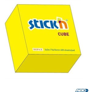 Bloczek STICKN 76x76mm 400k żółty neonowy 21010