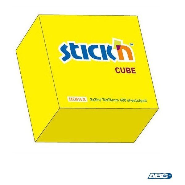 Bloczek STICKN 76x76mm 400k żółty neonowy 21010