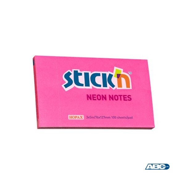 Bloczek STICKN 127x76mm ciemnoróżowy neonowy 100k 21169 STICKN