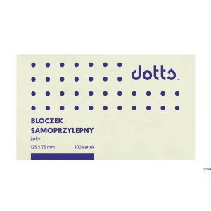 Bloczek samoprzylepny DOTTS 75x125 żółty 100 kartek (NS125 / 75 / D)