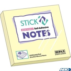 Notes samoprzylepne 76x76 żółty pastel STICK`N 100k. 21007