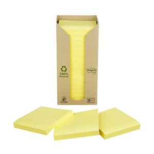 Bloczek samoprzylepny ekologiczny POST-IT® (R330-1T), 76x76mm, żółty