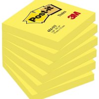 Bloczek samoprzylepny POST-IT_ (654NY), 76x76mm, 1x100 kart., jaskrawy żółty