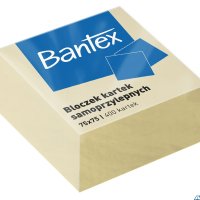 Bloczek samoprzylepne 75x75mm, 400 kartek, żółty BANTEX 400086401