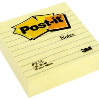 Karteczki samoprzylepne POST-IT® w linie (675-YL), 100x100mm, 1x300 kart., żółte