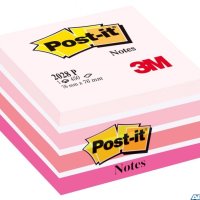 Kostka samoprzylepna POST-IT (2028-P), 76x76mm, 1x450 kart., różowa .
