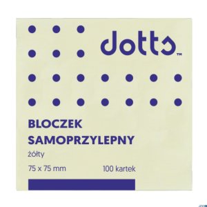 Bloczek samoprzylepny DOTTS 75x75 żółty 100 kartek (HNS75 / 75 / D)