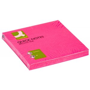 Bloczek samoprzylepny Q-CONNECT Brilliant, 76x76mm, 1x80 kart., różowy