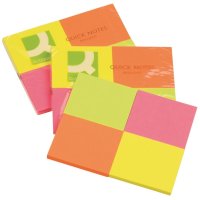 Bloczek samop. Q-CONNECT Brilliant, notes, 38x51mm, 4x50 kart., neonowe