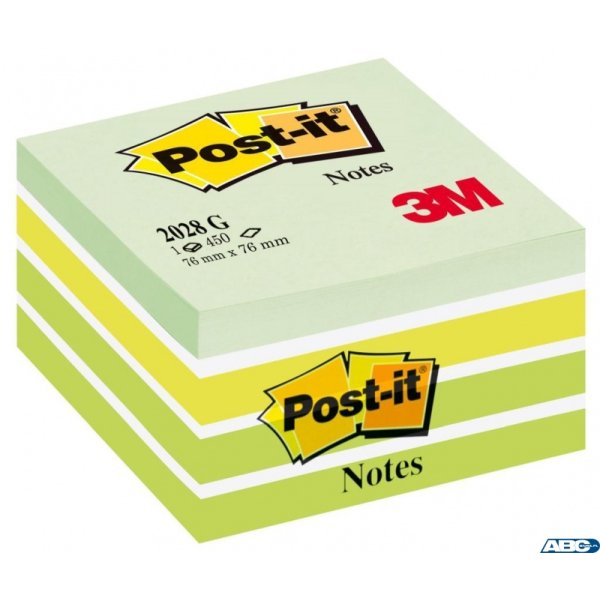 Bloczek 3M POST-IT 2028-G 76x76mm zielony 450k FT510093238