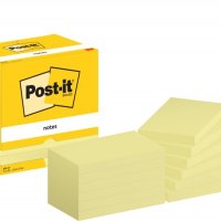 Bloczek samoprzylepny POST-IT, 76x127mm, 12x100 kart., żółty