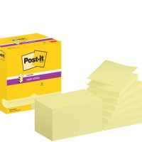 Karteczki samoprzylepne POST-IT Super Sticky Z-Notes do podajnika, 76x127mm, 12x90 kart., żółty