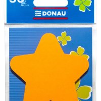 Bloczek samoprzylepny DONAU, 1x50 kart., gwiazdka, zawieszka, pomarańczowy